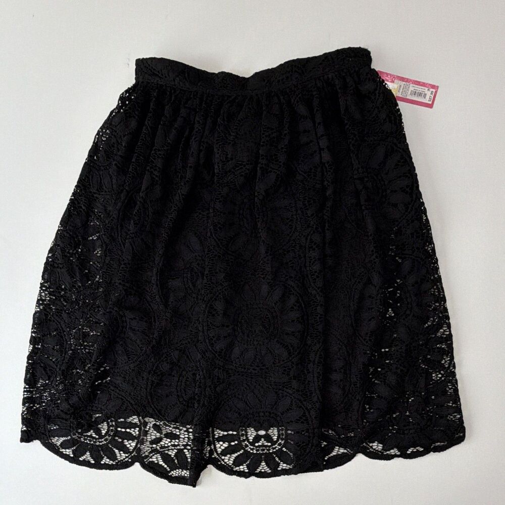 Xhilaration Women's Black Floral Lace Lined Skirts Zip Size S